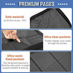 9-Pocket Toploader Binder, Holds 360 3"x 4" 35PT Rigid Card Holders, Protecti... - Image 4