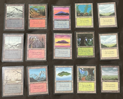 MTG Magic The Gathering Beta Basic Land lot, 15-card set , mostly LP - Image 1