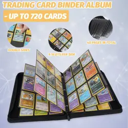 Trading Card Binder, Premium 9 Pocket Card Binder, 720 Double Sided Pocket PU... - Image 5