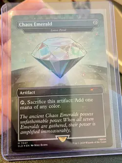 Chaos Emerald White Foil 7037 Magic The Gathering Secret Lair Sonic MTG - Image 1