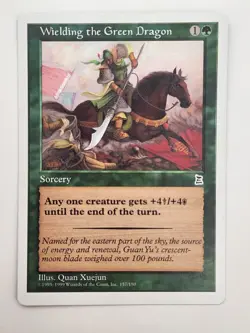 Wielding the Green Dragon Portal Three Kingdoms NM Common CARD (157/180) MTG - Image 1