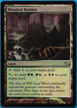 Wooded Bastion FOIL Shadowmoor PLD Land Rare MAGIC CARD (ID# 498270) ABUGames - Image 1