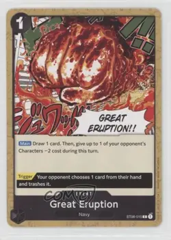 2023 One Piece Card Game: Starter Deck: Absolute Justice ST06 Great Eruption 3f0 - Image 1