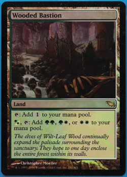 Wooded Bastion FOIL Shadowmoor PLD Land Rare MAGIC CARD (ID# 498269) ABUGames - Image 1