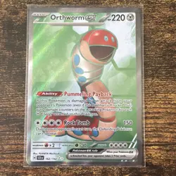 2024 Stellar Crown Orthworm EX 162/142 - Full Art Ultra Rare Pokemon Card - M/NM - Image 1