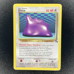 🔥 Ditto 18/62 🔥 Original Non Holo Rare Fossil Set Pokemon Card WOTC TCG 1999 - Image 3