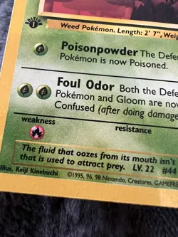1999 Pokemon 1st Edition Jungle Set Rare Non Holo # 37/64 Gloom GEM GM MINT CARD - Image 2