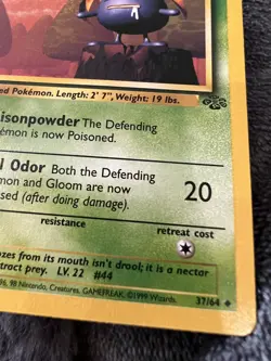 1999 Pokemon 1st Edition Jungle Set Rare Non Holo # 37/64 Gloom GEM GM MINT CARD - Image 3