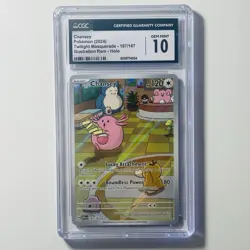 CGC 10 Chansey 187 Twilight Masquerade Secret Illustration Rare Pokemon Gem Mint - Image 1