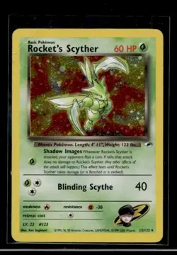 2000 Wizards of the Coast Pokemon 13/132 Rocket's Scyther Gym Challenge Holo - Image 1