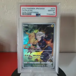 2022 POKEMON JPN SWORD & SHIELD DARK PHANTASMA #073 FULL ART/PIKACHU PSA 10 - Image 1