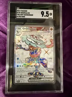 ‼ 2024 POKEMON #198 GRENINJA EX TWILIGHT MASQUERADE ULTRA RARE GRADE 9.5!💨 - Image 1