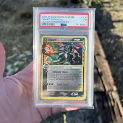 2006 POKEMON EX DRAGON FRONTIERS GOLD STAR #100 CHARIZARD-HOLO PSA 1 - Image 1