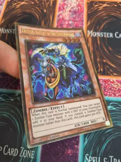 Yugioh Tristan, Knight of the Underworld PGL2-EN009 Gold Secret 1st Edition NM - Image 2