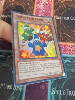 Yugioh Triple Star Trion ZTIN-EN019 Super Rare 1st Edition Near Mint - Image 2