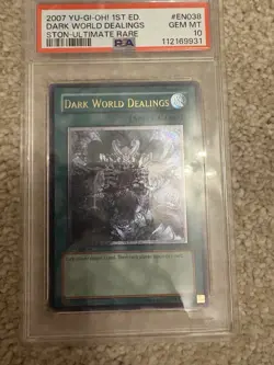 2007 YUGIOH 1ST ED STON-EN038 DARK WORLD DEALINGS ULTIMATE PSA 10 pop 6 wow - Image 2