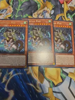 Yugioh! 3x Dracotail Pan JUSH-EN003 Rare 1st Ed NM - Image 1
