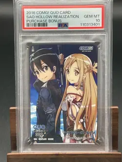 PSA10 QUO Card Sword Art Online Kirito & Asuna POP1 Collectible JAPAN - Image 1