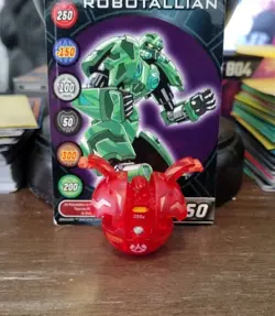 Bakugan B1 Translucent Pyrus Robotallion 250G Battle Brawlers W/ Vintage Card! - Image 1