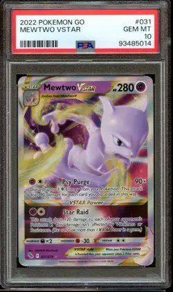 2022 POKEMON GO #031 MEWTWO VSTAR PSA 10 GEM MT - Image 1
