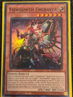Yugioh! TCG - Fiendsmith Engraver - Super Rare - RA04-EN049 - Stampede - Image 1