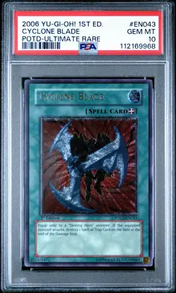 YUGIOH PSA 10 Cyclone Blade POTD-EN043 Ultimate Rare 1st Edition low pop wow - Image 1