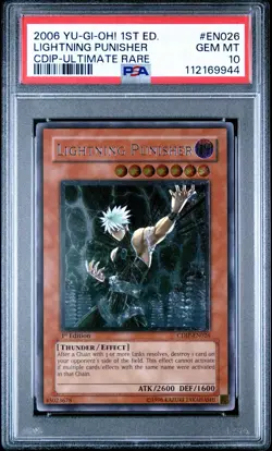 YUGIOH PSA 10 Lightning Punisher CDIP-EN026 Ultimate Rare 1st Edition low pop - Image 1