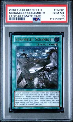 YuGiOh SCRAMBLE!! SCRAMBLE!! LTGY-EN061 🔥PSA 10 GEM MINT 1st ED ULTIMATE RARE - Image 1