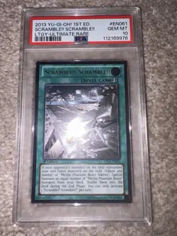 YuGiOh SCRAMBLE!! SCRAMBLE!! LTGY-EN061 🔥PSA 10 GEM MINT 1st ED ULTIMATE RARE - Image 3