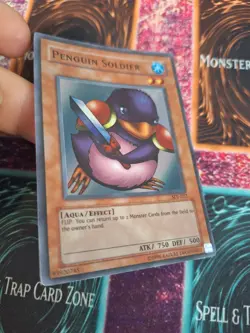 Yugioh Penguin Soldier SDJ-022 Super Rare Unlimited Moderately Played - Image 2