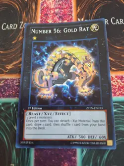 Yugioh Number 56: Gold Rat ZTIN-EN013 Super Rare 1st Edition Near Mint - Image 1