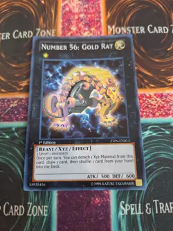 Yugioh Number 56: Gold Rat ZTIN-EN013 Super Rare 1st Edition Near Mint - Image 1