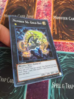 Yugioh Number 56: Gold Rat ZTIN-EN013 Super Rare 1st Edition Near Mint - Image 2