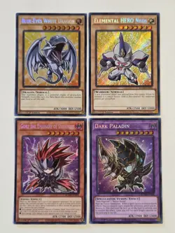 Blue-Eyes White Dragon BLMM-EN001 Secret Rare Yugioh Set x4 Chibi Cards Mint - Image 1
