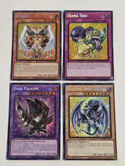 Blue-Eyes White Dragon BLMM-EN001 Secret Rare Yugioh Set x4 Chibi Cards Mint - Image 1