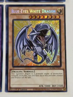 Blue-Eyes White Dragon BLMM-EN001 Secret Rare Yugioh Set x4 Chibi Cards Mint - Image 5