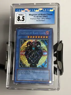Yugioh Card Magician of Black Chaos SR CGC 8.5 Premium Pack PP01-EN001, 2007 - Image 1