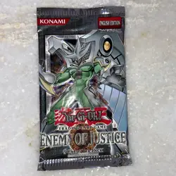 Yugioh "Enemy of Justice" 9-Card 1st Edition Sealed Booster Pack X1 - Image 1