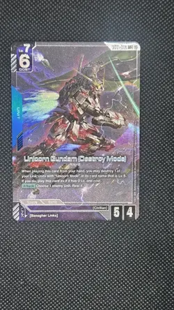 Gundam Card Game Newtype Rising Unicorn Gundam GD01-002 LR+ Holo Foil x1 - Image 1