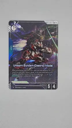Gundam Card Game Newtype Rising Unicorn Gundam GD01-002 LR+ Holo Foil x1 - Image 2