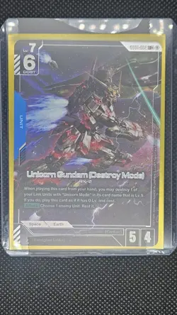 Gundam Card Game Newtype Rising Unicorn Gundam GD01-002 LR+ Holo Foil x1 - Image 3