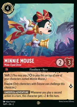 Disney Lorcana TCG | Minnie Mouse - Wide-Eyed Diver | League Promo Card | 16/P1 - Image 1