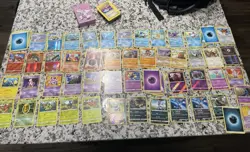 Pokemon Card Lot 169 Cards Near Mint To Damaged With Burger King Exclusive Tray - Image 1