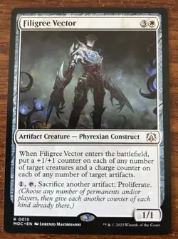 2023 MTG March of the Machine Commander #0015 Filigree Vector Used Free Shipping - Image 1
