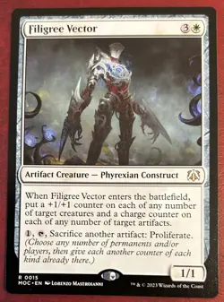 2023 MTG March of the Machine Commander #0015 Filigree Vector Used Free Shipping - Image 1