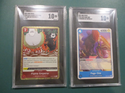 2023 One Piece Page One & Flame Emperor (Rare) Card Lot - Both SGC 10 Gem Mint - Image 1
