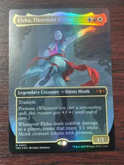 1x FOIL BORDERLESS ELSHA, THREEFOLD MASTER Commander - MTG - Magic the Gathering - Image 1