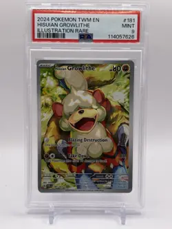 PSA 9 MINT Hisuian Growlithe #181 - 2024 Pokemon SV Twilight Masquerade - Image 1