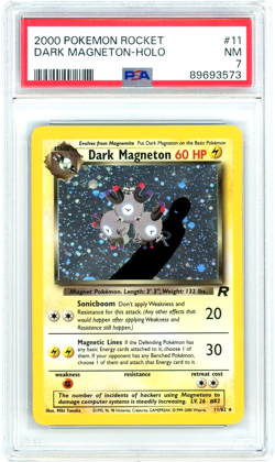 2000 Pokemon TCG Team Rocket DARK MAGNETON - Holo #11 PSA 7 NM - Image 1