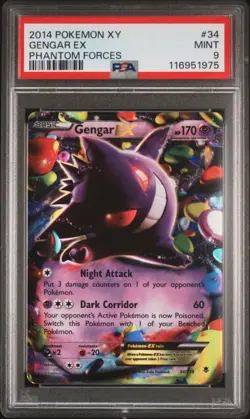 2014 POKEMON PHANTOM FORCES GENGAR #34 HOLO PSA 9 MINT #116951975 - Image 1